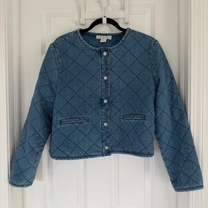 Rachel Zoe Quilted Blue Denim Jacket